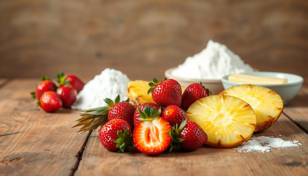 Pineapple Strawberry Pound Cake Ingredients