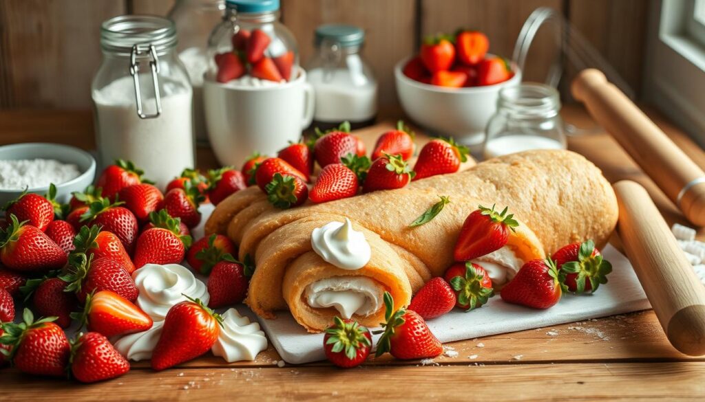 Strawberry Cream Cake Roll Ingredients